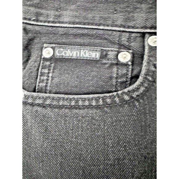Calvin Klein Mens Slim-Straight Fit Jeans Pants Denim Dark Gray/black30w 32L New - Picture 4 of 7